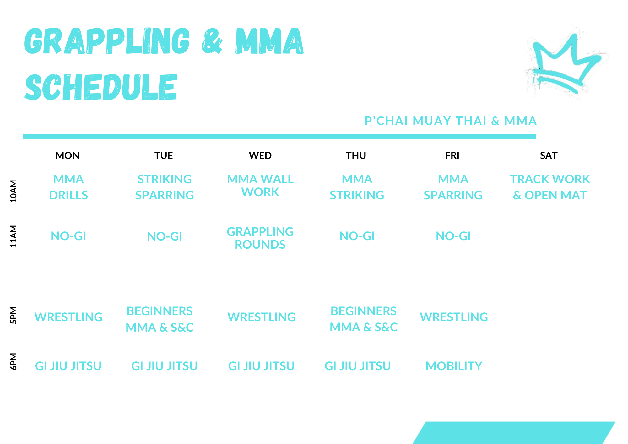 Training schedule slide 2